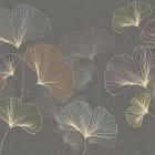 Miniatura fototapety Abstrakcyjne liście na szarym tle