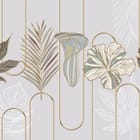 Miniatura fototapety Dekoracyjne liście na jasnym tle