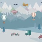 Miniatura fototapety Górski krajobraz z pojazdami