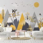 Miniatura fototapety Samoloty nad górami dla dzieci we wnętrzu pokoju dziecka