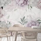 Miniatura fototapety Pastelowe Piwonie i Liście we wnętrzu kuchni