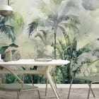 Miniatura fototapety Tropikalna dżungla z palmami we wnętrzu kuchni
