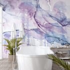 Miniatura fototapety Meduzy na abstrakcyjnym tle we wnętrzu łazienki