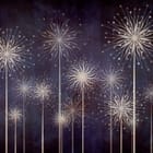 Miniatura fototapety Geometryczne Kwiaty na Ciemnym Tle