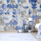 Miniatura fototapety Geometryczne wzory z okręgami we wnętrzu sypialni