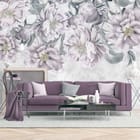 Miniatura fototapety Eleganckie piwonie na jasnym tle we wnętrzu salonu