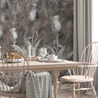 Miniatura fototapety Kwiatowe Murale z Dużymi Liśćmi we wnętrzu kuchni