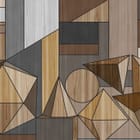 Miniatura fototapety Geometryczne kształty z drewnianą teksturą