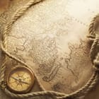 Miniatura fototapety Kompas na starej mapie