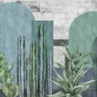 Miniatura fototapety Kaktusy na geometrycznym tle