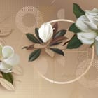 Miniatura fototapety Magnolie z geometrycznym tłem