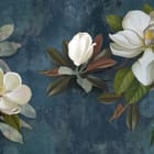 Miniatura fototapety Magnolie na ciemnoniebieskim tle