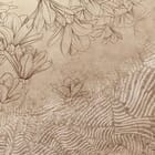 Miniatura fototapety Szkicowe kwiaty na jasnobrązowym tle