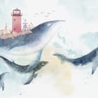 Miniatura fototapety Wieloryb z Latarnią w Wodzie