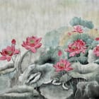 Miniatura fototapety Kwiaty lotosu i zielone liście