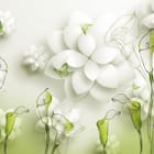 Miniatura fototapety Egzotyczne kalie na zielonym tle