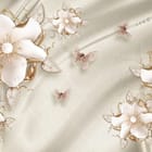 Miniatura fototapety Białe kwiaty z liśćmi i złotymi akcentami