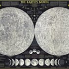 Miniatura fototapety Mapy Księżyca na czarnym tle