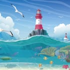 Miniatura fototapety Latarnia morska na skalistym brzegu