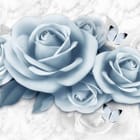 Miniatura fototapety Bukiet Niebieskich Róż z Liśćmi