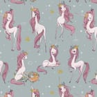 Miniatura fototapety Jednorożce na szarym tle