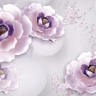 Miniatura fototapety Kwiaty 3D z Fioletowymi Płatkami