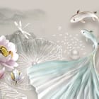 Miniatura fototapety Ryby i Kwiaty Lotosu