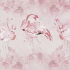 Miniatura fototapety Różowe Flamingi i Kwiaty