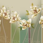 Miniatura fototapety Lilie na tle pionowych pasów