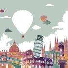 Miniatura fototapety Krajobraz z zabytkami i balonami
