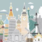 Miniatura fototapety Ikoniczne budowle świata