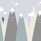 Miniatura fototapety Uśmiechnięte góry z chmurami