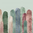 Miniatura fototapety Kolorowe kaktusy na jasnym tle