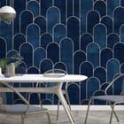 Miniatura fototapety Geometryczny wzór z łukami we wnętrzu kuchni