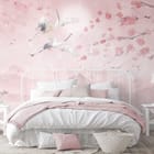 Miniatura fototapety Żurawie nad Jeziorem w Akwareli we wnętrzu sypialni