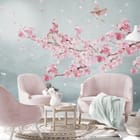 Miniatura fototapety Gałąź Wiśni nad Jeziorem we wnętrzu salonu