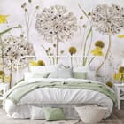 Miniatura fototapety Kwiaty polne z dmuchawcami we wnętrzu sypialni