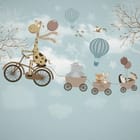 Miniatura fototapety Zwierzęta na rowerach w powietrzu