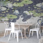 Miniatura fototapety Lilie wodne na ciemnoniebieskim tle we wnętrzu kuchni