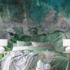 Miniatura fototapety Kameleon wśród leśnych liści we wnętrzu sypialni