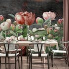 Miniatura fototapety Bukiet Różowych Piwonii we wnętrzu kuchni