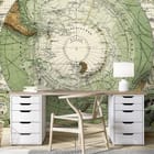 Miniatura fototapety Stara mapa Antarktydy w okręgu we wnętrzu biura