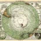 Miniatura fototapety Stara mapa Antarktydy w okręgu