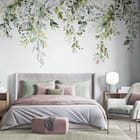 Miniatura fototapety Wiszące Gałęzie z Liśćmi we wnętrzu sypialni