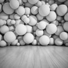 Miniatura fototapety Ściana z białymi kulami 3D