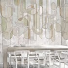 Miniatura fototapety Ornamenty roślinne na pasach we wnętrzu kuchni