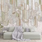 Miniatura fototapety Ornamenty roślinne na pasach we wnętrzu salonu