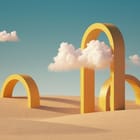 Miniatura fototapety Żółte łuki na pustynnym tle