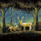 Miniatura fototapety Jelenie zimą w lesie