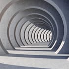 Miniatura fototapety Betonowy tunel z łukami 3D